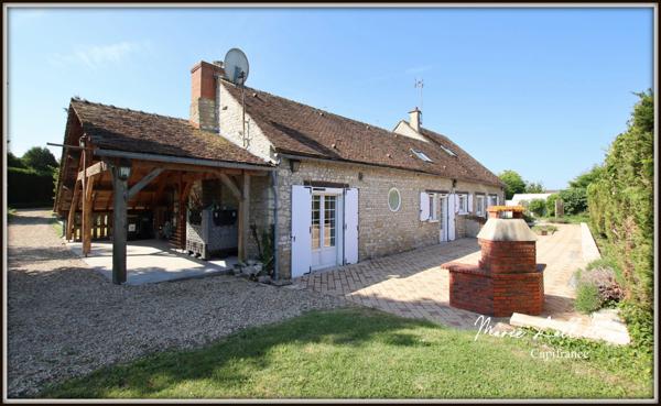Propriété 2 maisons, Loiret, 322m², 8 chambres, jardin clos, Pierres