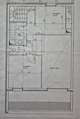 Grenoble / Nouveauté – Duplex T4 de 99 m² en dernier étage avec salle de jeu et terrasse avec vue montagne