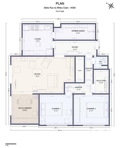 Appartement à vendre 4 pièces 73,17 m² Caen