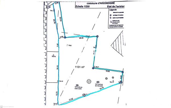 Vente terrain 1131 m2 à Aigondigné  31000€