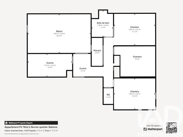 Appartement à vendre 4 pièces 78 m² Sevran