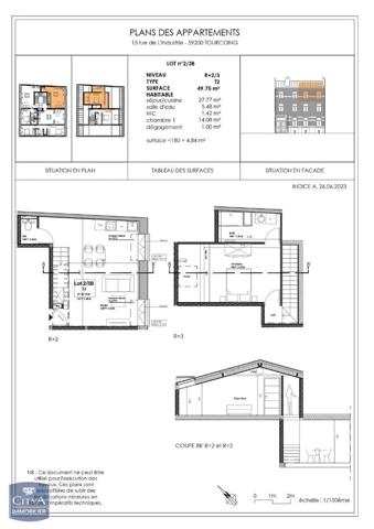 Appartement à louer 2 pièces 49.75m²