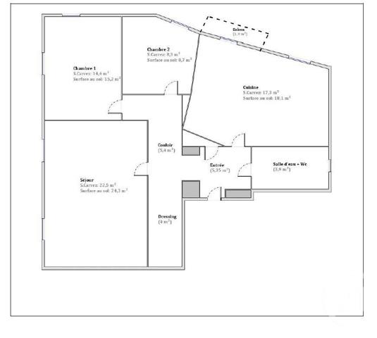 Appartement F3 à vendre  3 pièces - 81,15 m2 NICE - 06