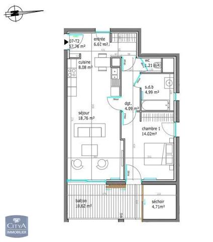 Appartement à vendre 2 pièces 57.23m² Antibes (06160)