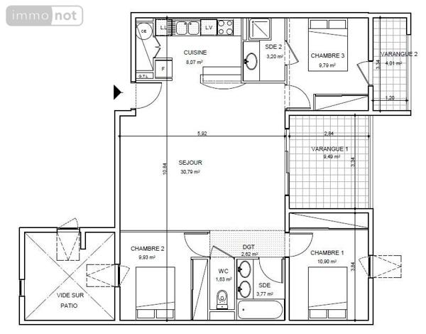 Appartement rénové à vendre à Saint-Denis à la Réunion (97400), ref : 229304