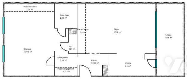 Au pied de la Place Général de Gaulle, un 3 Pièces en dernier étage avec terrasse et garage !