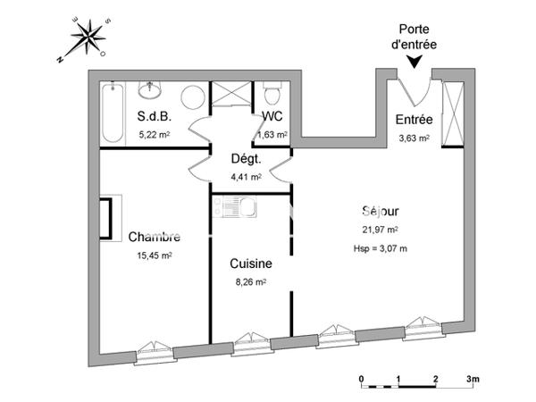 Location Appartement 2 pièces 60.57 m² - 88 RUE A.LBERT TOMEY Carcassonne 11000