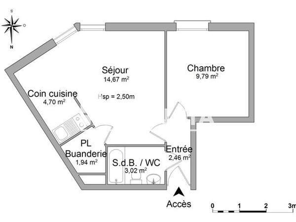 Location Appartement 2 pièces 36.58 m² - 93-99 RUE CHARLES LEGENDRE - BAT C Limoges 87000