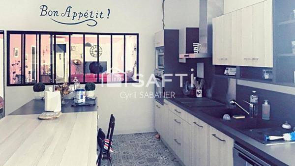 Grande maison 180m², grand garage, 4 ch, piscine