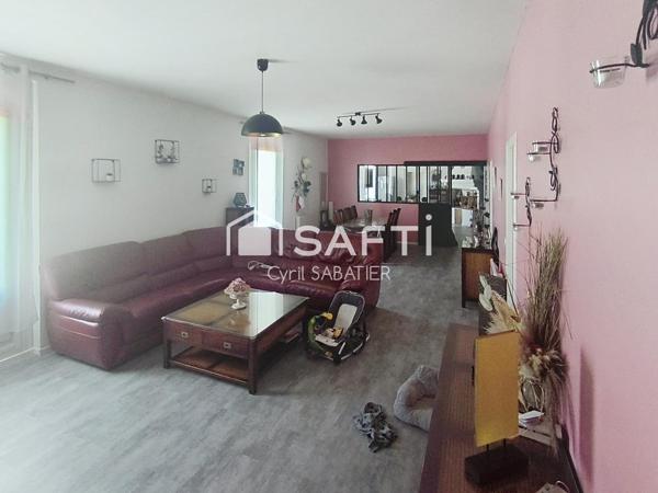 Grande maison 180m², grand garage, 4 ch, piscine