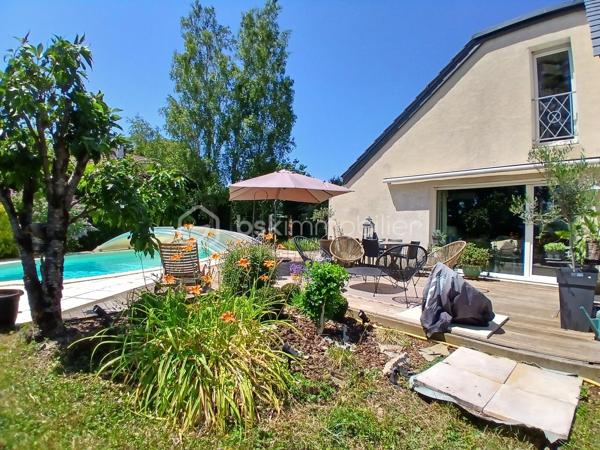 Venez découvrir votre maison, qui vous offre un grand confort de vie avec son exterieur extremement plaisant, avec son superbe terrain paysagé, se réveiller dans un écrin de verdure, prendre le petit déjeuner sur votre terrasse face a un environnement apaisant, sur une parcelle de 1258m2 clos.
Imaginez vous.....cette maison qui vous propose: une entrée avec un placard, dotés de très beaux volumes, une très belle pièce vie de 65m2 baigné de lumière avec une cuisine intégrée ouverte sur séjour-salon et deux accès sur terrasse et jardin ( store électrique ) + cellier,
une chambre parentale avec salle d'eau, un cabinet de toilette,  une salle d'eau,  un espace buanderie et  un grand studio récent de 35m2 meublé avec une entrée indépendante, comprenant une cuisine équipée, une chambre avec salle d'eau, buanderie, placard et une véranda sur un balcon et sa vue plaisante sur jardin (voir photo).
A l'étage, vous trouvez une grande mezzanine avec vide sur pièce de vie, trois chambres (chaque chambre ayant un split mural avec clim+ volets exterieurs motorisés), une salle de bains avec une baignoire et 2 vasques, un cabinet de toilette.
Votre maison vous propose un chauffage basse consommation en aérothermie + clim réversible de 2022 air-air, un poele au bois, une couverture de 2015+ chaineau+ grande isolation sous toiture, une charpente traditionnelle, un kit panneaux solaire de 2021, véranda de 2020, une grande cave, une piscine chauffante de 8x4 avec dome, un portail d'entrée motorisé, une alarme.
Une maison spacieuse et bien agencé avec des prestations de qualité, pour vous apporter un réel confort au quotidien!
Et si vous faisiez le choix de la qualité de vie?
Les honoraires sont inclus charge vendeur.
Renseignements et rendez vous du lundi au samedi de 8h à 20 h