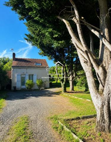 Vue sur la terrasse, le jardin clos avec arbres