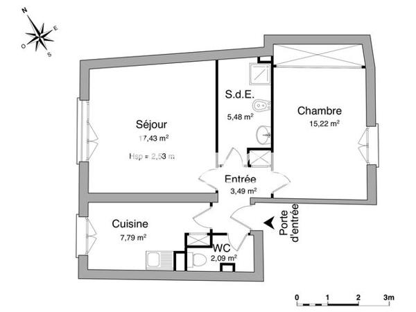 Location Appartement 2 pièces 51.5 m² - 28 RUE DE CONTIEGES, entrée C Villeneuve Sur Lot 47300