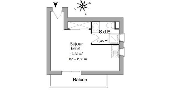Location Studio 20.07 m² - Saint-martin-d'hères 38400