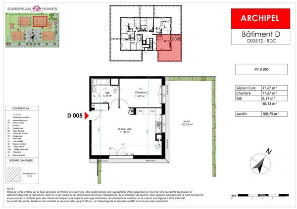 Appartement à vendre  2 pièces - 50,13 m2 LA VERPILLIERE - 38