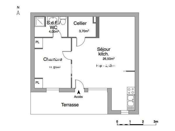 Location Appartement 2 pièces 45.2 m² - 123 RUE DES MULETIERS Biscarrosse 40600