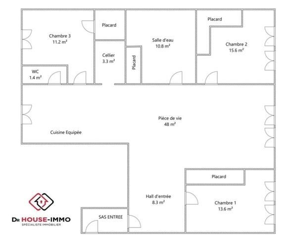 Appartement à vendre 4 pièces de 112 m²
