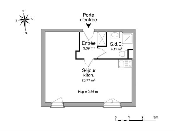 Location Studio meublé 33.27 m² - 149 RUE NATIONALE Cholet 49300