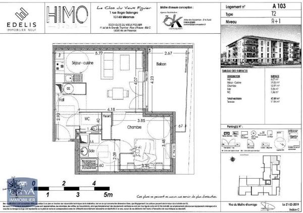 Appartement à louer 2 pièces 47.09m² Miramas (13140)