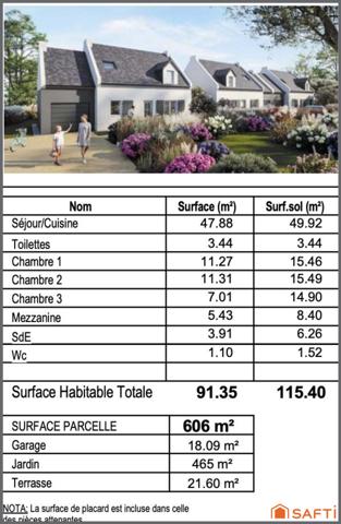 Belle-Île-en-Mer - Maison 4 pièces 91,35m2 sur une parcelle de 606m2