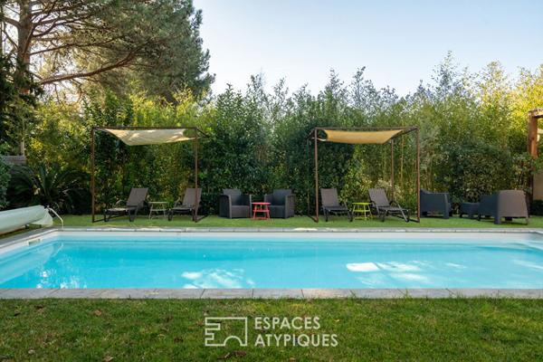 Maison contemporaine avec jardin