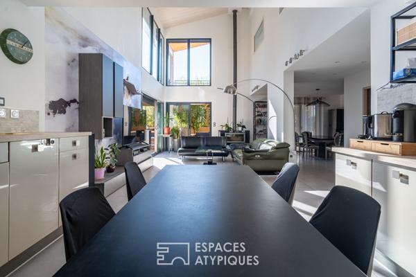 Maison contemporaine avec jardin