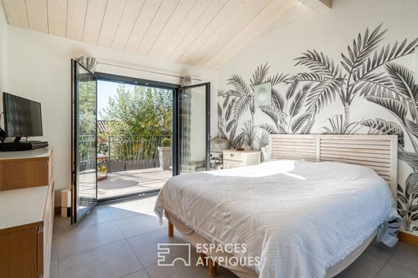 Maison contemporaine avec jardin