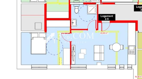 Appartement
                                                                                                                                                                                                                                                                                                                        2 pièce(s)                                                                                                                                                                                                          1 chambre(s)                                                                                                                                                                                                          41  m²
