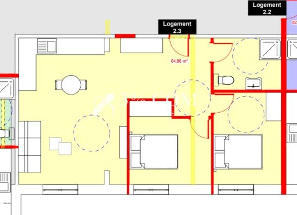 Appartement
                                                                                                                                                                                                                                                                                                                        2 pièce(s)                                                                                                                                                                                                          1 chambre(s)                                                                                                                                                                                                          41  m²