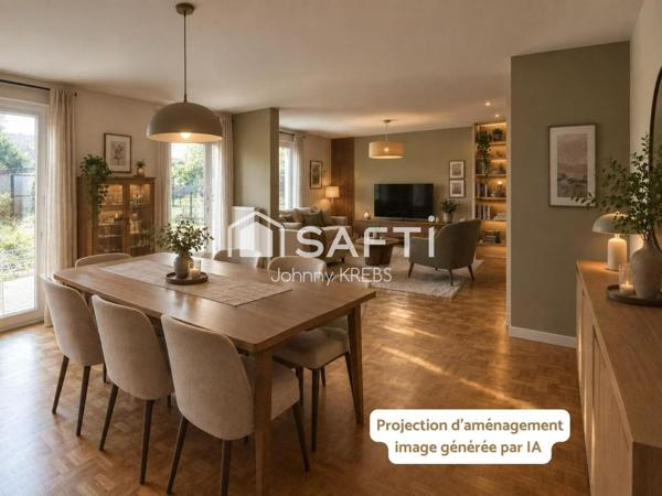 Maison familiale lumineuse avec jardin et garage