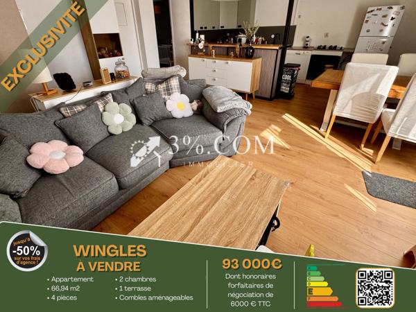 Appartement 4 pièce(s) 2 chambre(s) 66.94 m²