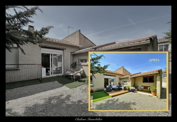 Agde (34300) DEPT 34, AGDE. MAISON DE PLAIN-PIED 95 M² - 3 CHAMBRES + BUREAU - POTENTIEL 150 M² - TERRAIN ARBORÉ - IMPASSE