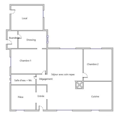 Agde (34300) DEPT 34, AGDE. MAISON DE PLAIN-PIED 95 M² - 3 CHAMBRES + BUREAU - POTENTIEL 150 M² - TERRAIN ARBORÉ - IMPASSE