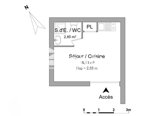 Location Studio 17.88 m² - 40 RUE R.FOLLEREAU La Roche Sur Yon 85000