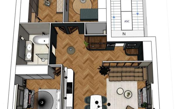 Appartement à vendre    4 pièces • 92,24 m2 Lyon 2