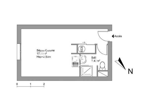Location Studio 21.91 m² - 21 RUE ARISTIDE BRIAND Laxou 54520