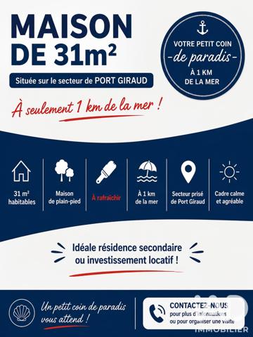 Maison à vendre 2 pièces 35 m² La Plaine-sur-Mer