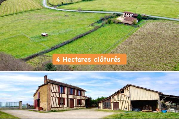 FERME TRADITIONNELLE PIERRE/COLOMBAGE AVEC GRAND TERRAIN CLOS