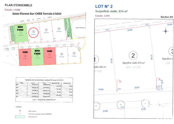 Terrain à vendre 874 m² Saint-Florent-sur-Cher