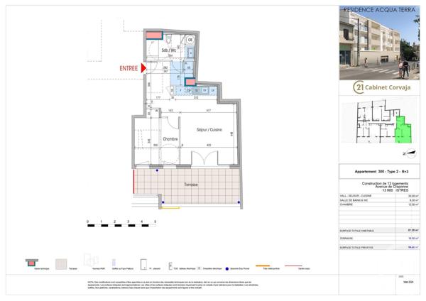 Appartement T2 à vendre  2 pièces - 51,20 m2 ISTRES - 13