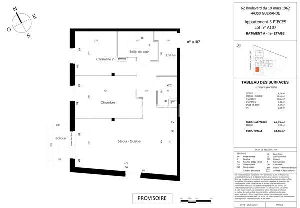 Appartement 3 pièces Guérande