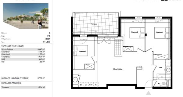 Appartement à vendre 4 pièces à FRONTIGNAN (34)