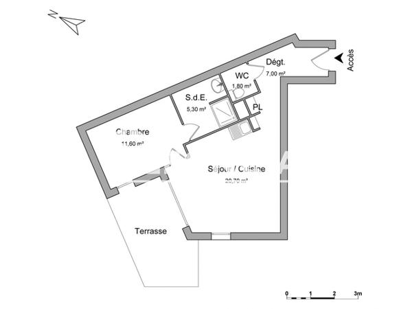 Location Appartement 2 pièces 46.4 m² - DOMAINE DES JARDINS DE BOHEME - BAT C2 ETG 4 APT 47 - 267 RUE RAIMON DE TRENCAVEL Montpellier 34070