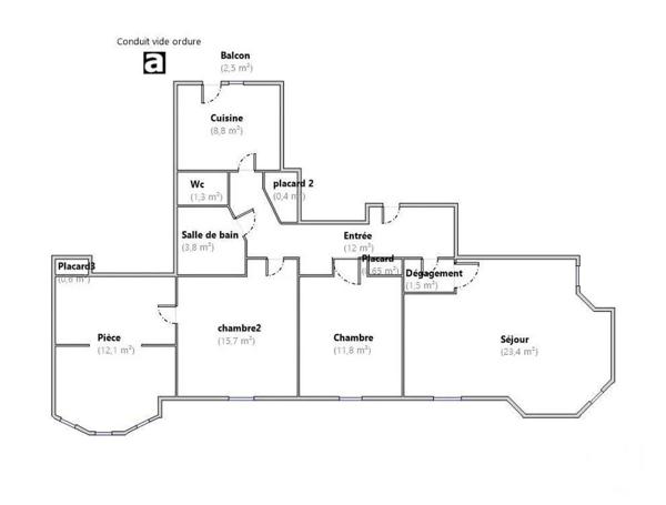 Appartement F4 à vendre  4 pièces - 92,04 m 2   VALENCE  - 26