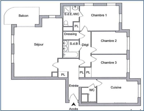 Appartement avec terrasse type 5 100M²