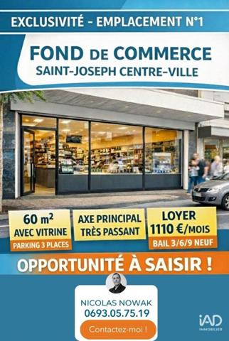 Boutique/Local commercial à vendre 60 m² Saint-Joseph