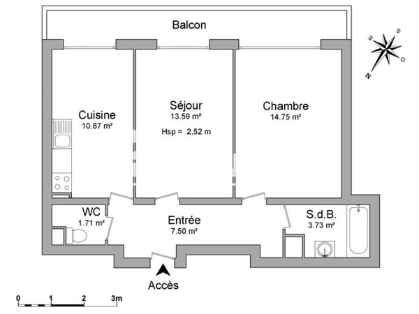 Location Appartement 2 pièces 52.15 m² - 41-43 RUE DU CHABLAIS Annemasse 74100