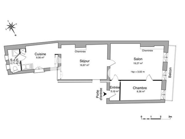Location Appartement 2 pièces 62.16 m² - 16 RUE SAINT GENES Bordeaux 33000