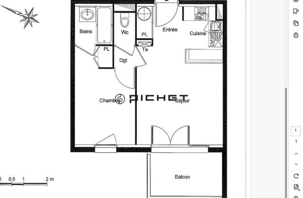 Appartement 2 pièces 36 m²