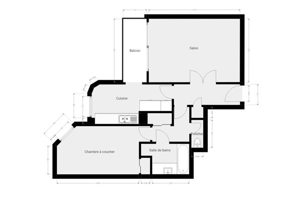 Appartement F2 à vendre  2 pièces - 53,75 m2 PARIS - 75006